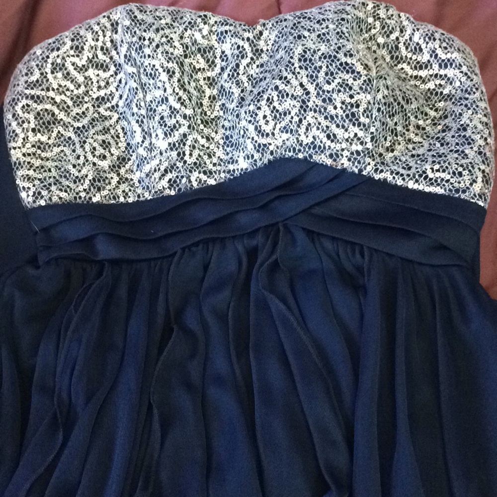 Blue and silver cocktail dress